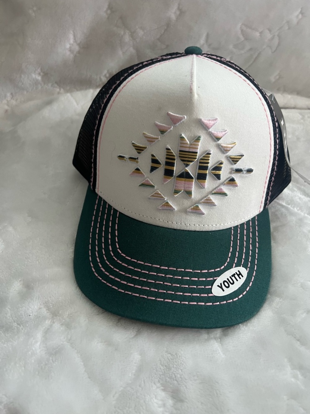 Cruel Girl Black & White Girls' Mesh Trucker Hat